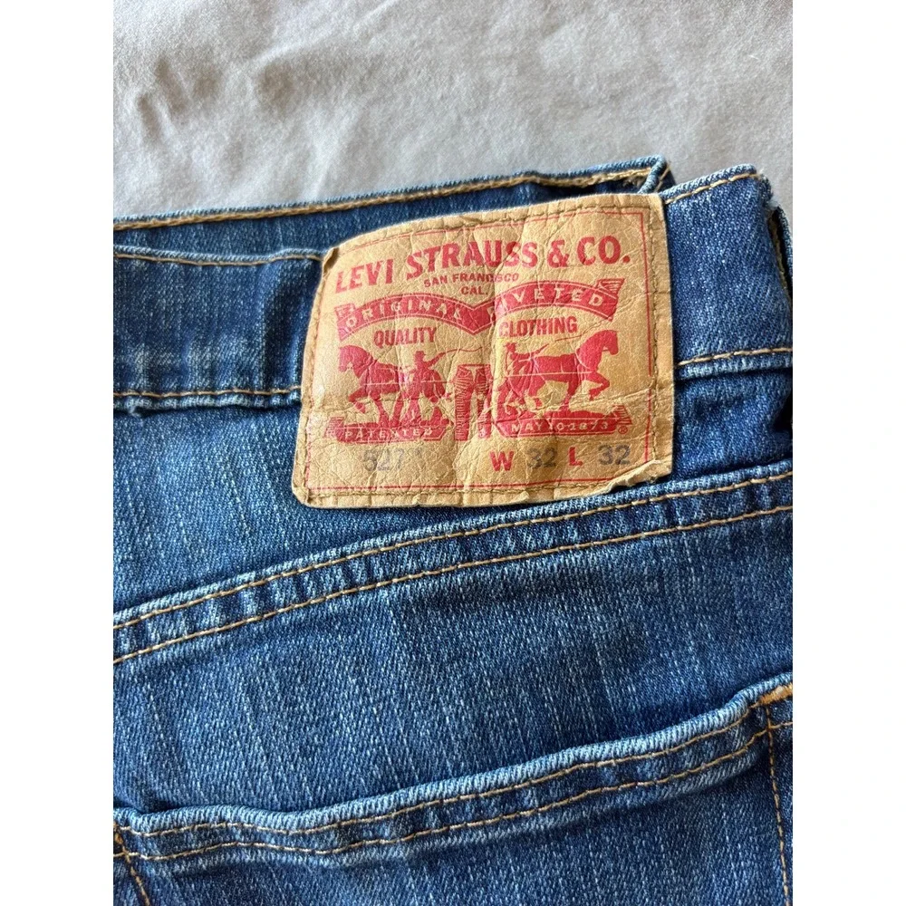 Levis 527 Slim Bootcut Jeans Mens 32x32 Blue Medium Wash WaterLess Denim
